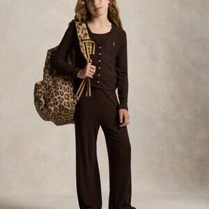 Polo Ralph Lauren Leopard Print Canvas Backpack - Brown